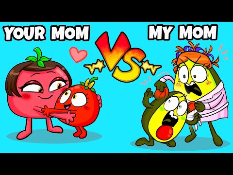 Your Mom VS My Mom 🥑 I Spent 24 Hours with My Mom and This Happened! 🌟 Funny Family Cartoon