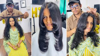 How to step with feather layer haircut simple type 