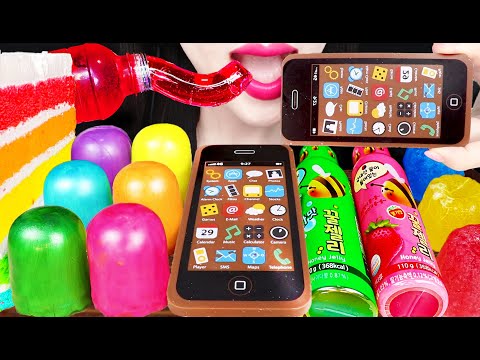 ASMR Edible iPhone Honey Jelly 먹는 아이폰 컬러 딕만스 꿀젤리 먹방 Mukbang, Eating