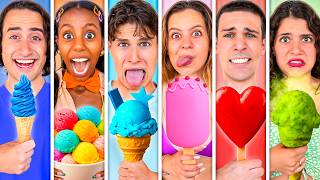 MANGIAMO SOLO CIBO DEL COLORE DEL NOSTRO GELATO CON TUTTI I NOSTRI AMICI PER 24 ORE!🍦