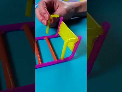 DIY Barbie Swing! 🛝💖 Crafting with Straws for Playtime! #kids #fun