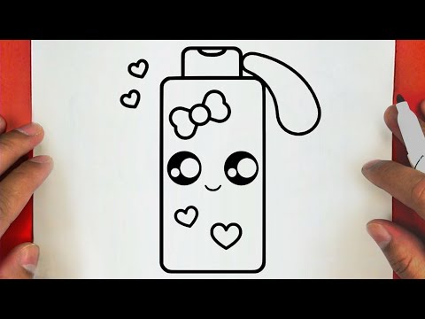 كيف ترسم زمزمية مياه كيوت وسهلة خطوة بخطوة / رسم سهل / تعليم الرسم للمبتدئين || Cute Water Bottle