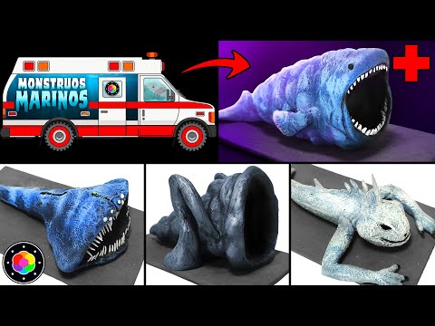 OPERANDO TODOS Los MONSTRUOS MARINOS! 🌊 [The Bloop, Sea Eater, Gran Majá, Ningen] Clay | PlastiVerse