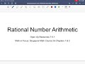 Rational Number Arithmetic Concepts
