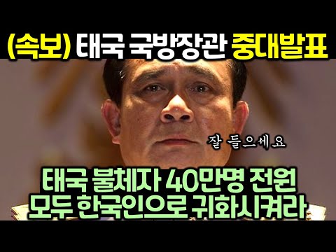 (속보) 태국 국방장관 중대발표! 정신나간 태국 현재 X된 상황!