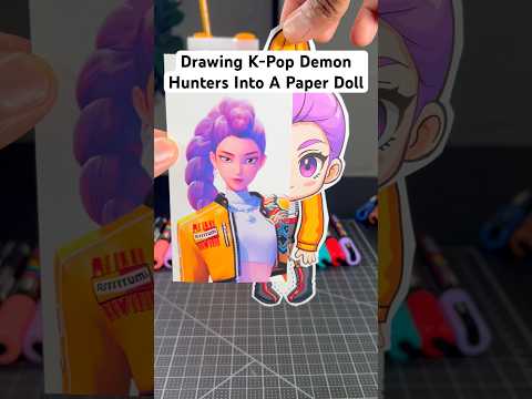 Can I Turn KPop Demon Hunters Into A Paper Doll? 😍 #drawing #huntrix  #kpopdemonhunters