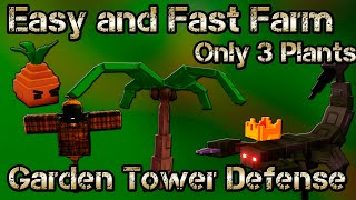 🌱 Easy Farm with Only 3 Plants! | Roblox Garden Tower Defense 🌻