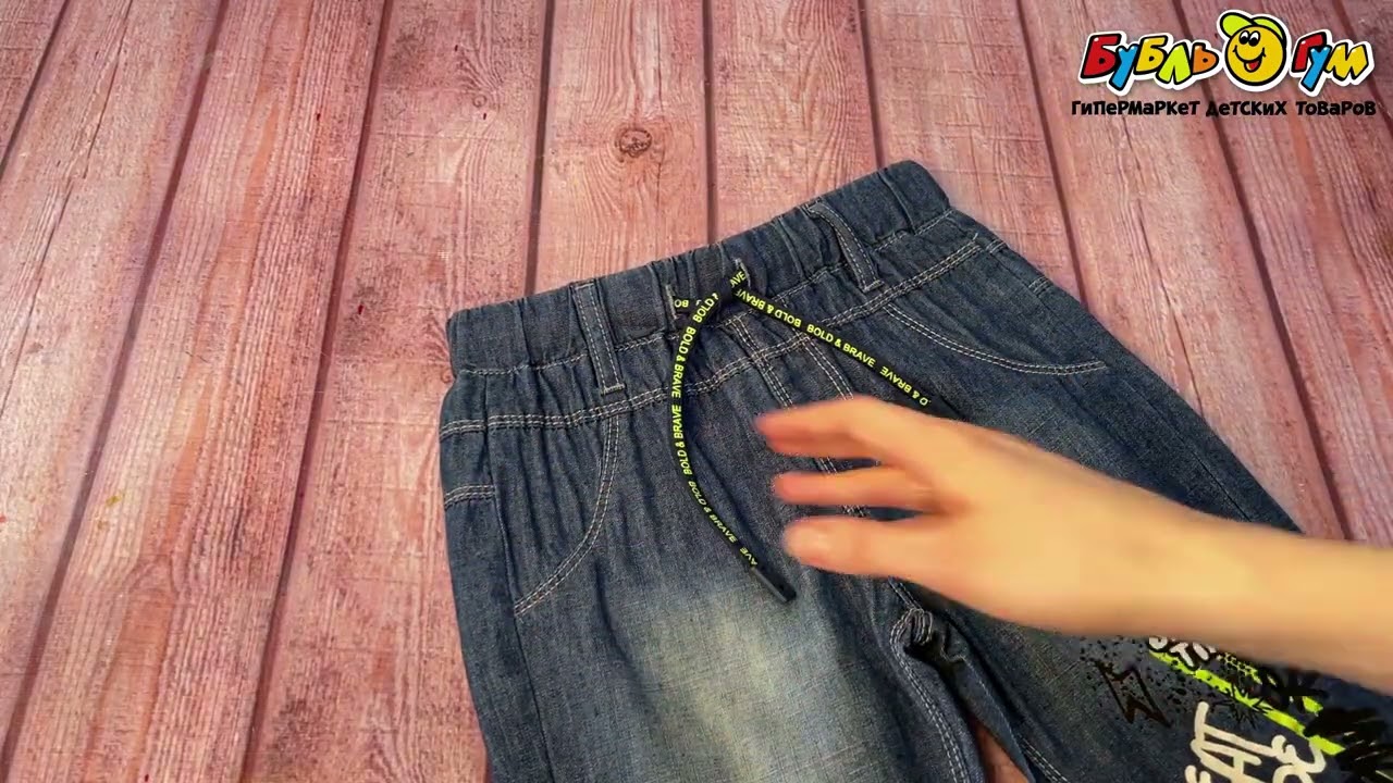 Шорты Lanson Kids джинсовые c надписями синие - видео