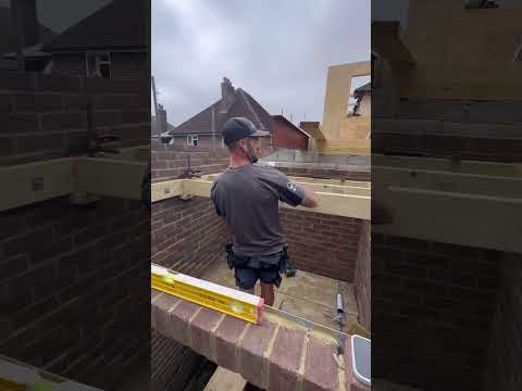 Installing timber joists solo like a pro #tips #hack #how #diy #home #shorts ￼#building