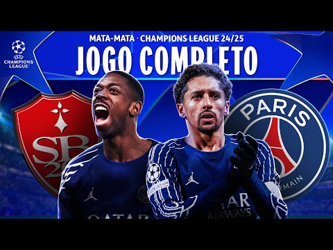 BREST 0X3 PSG | JOGO COMPLETO COM IMAGENS | IDA PLAYOFFS DA CHAMPIONS 2024/25