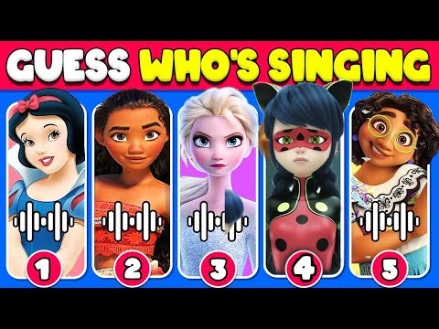 Guess Who's Singing 🎤🎙️🎶| Disney Song Quiz Challenge & miraculous ladybug | Snow White, Moana, Elsa