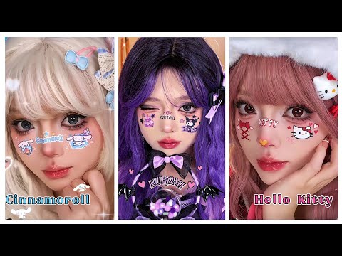 Sanrio Makeup Tutorial 💜💙Kuromi VS Cinnamoroll     #cindyasmr