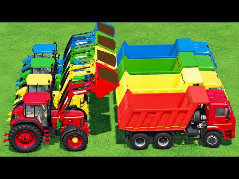 Loader with Colors! TRANSPORTING & SELLING POTATO with JOHN DEERE TRACTORS & KAMAZ TRUCKS!