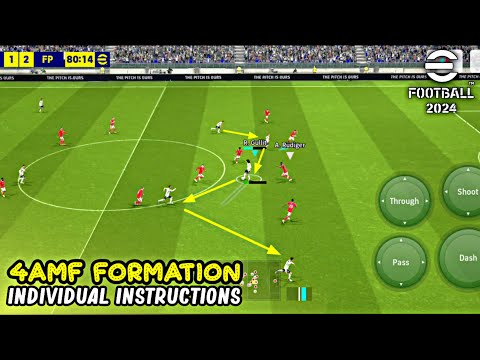 New 4 AMF Masterclass Tactic With Individual Instructions Guide | eFootball 2024 Mobile