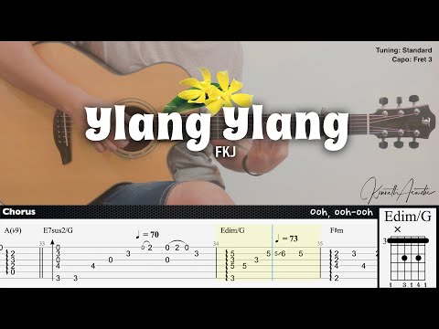 【Free TAB】Ylang Ylang - FKJ | Fingerstyle Guitar | TAB + Chords