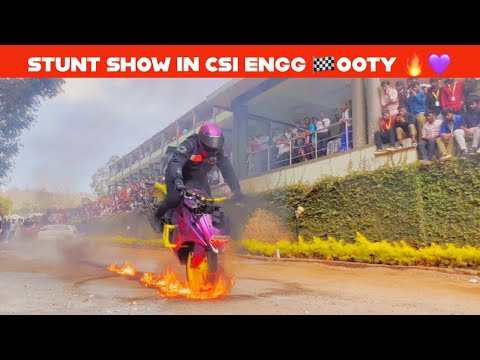 BIKE STUNT SHOW FOR ROAD SAFETY🔥❤️ | OOTY CSI ENGG BLASTING STUNT SHOW
