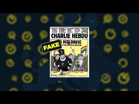 YouTube video thumbnail: Fake Charlie Hebdo Cover Attacking Moldova Pride Circulates Online