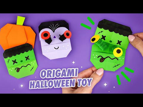 Оригами Игрушка на Хэллоуин | Бумажный Монстр и Вампир | Origami Paper Halloween toy