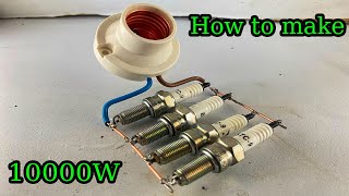 5 Amazing how how make 10000w electricity energy with pvc copper wire use spark plug  free