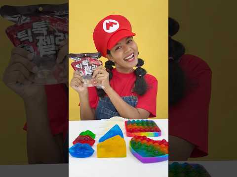 🍄마리오로 변신한 조안나?! 🥸알록달록 다양한 젤리 먹방🌈#mukbang #jelly #shorts