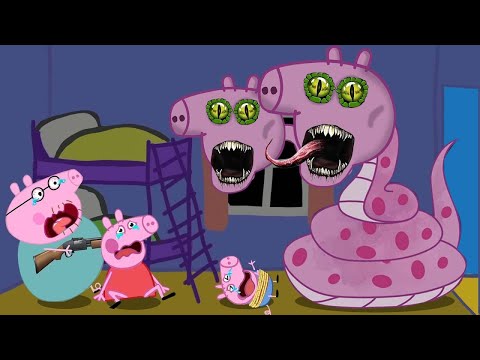 Peppa Pig turns into the Three    Headed Zombie Predalien  Peppa Pig Funny Animation