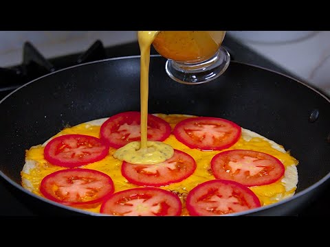 When I have a tortilla, Eggs, juicy tomatoes, & melted cheese! I make the delicious breakfast!