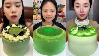 DESSERT MUKBANG 💚🍰 EATING MOCHA CREPE SOFT CREAMY CAKES BLUEBERRY SATISFYING 