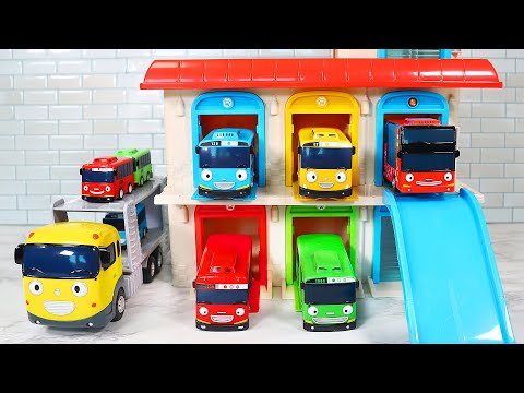 [Toy ASMR] School Bus Car Parking Garage Transporter Satisfying with Unboxing & Review Toys