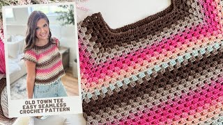 Old Town Tee - Top-Down Seamless Crochet Top Pattern