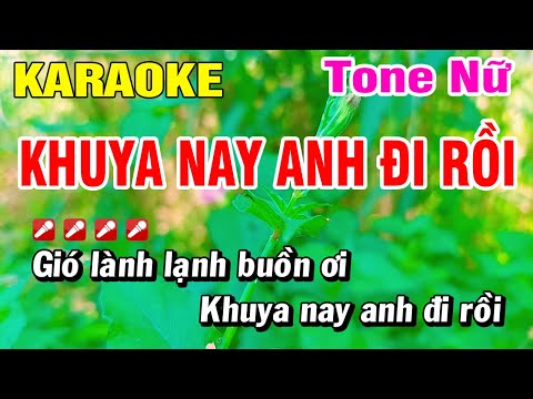 Karaoke Khuya Nay Anh Rồi Nhạc Sống Tone Nữ Mới Nhất | Hoài Phong Organ