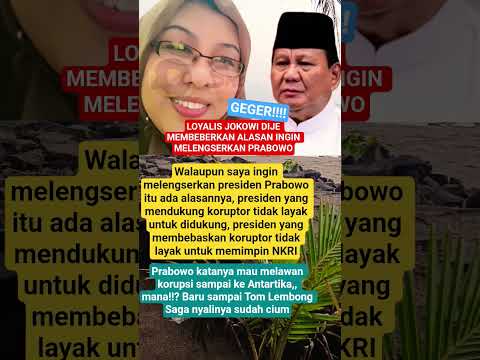 LOYALIS JOKOWI DIJE MEMBEBERKAN ALASAN INGIN MELENGSERKAN PRABOWO #dije #lengserkanprabowo #koruptor
