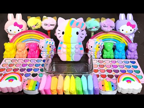 ASMR Raimbow Kitty Slime Mixing Random Into Slime! Satisfying Slime#ASMR#Slime#satisfying