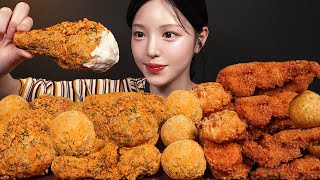 SUB)단짠바삭 bhc 뿌링클 치킨 먹방🍗신메뉴 카이막 치즈볼 새우튀김까지 야식 꿀조합 Chicken & Cheese Balls Mukbang Asmr