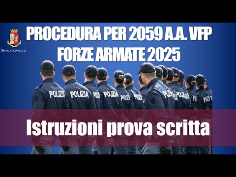 Istruzioni prova scritta procedura per 2059 A.A. VFP 2025