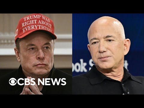 YouTube video thumbnail: Elon Musk and Jeff Bezos' Competition for Space Dominance