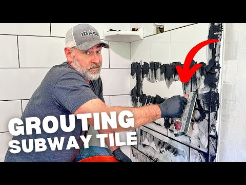 We Made A MESS | Grouting Tiles in Bathroom Shower