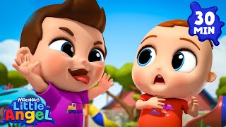 Playground Trouble! Baby John Learns to Share 🤝 | Little Angel 😇 | 🔤 Subtitled Sing Along Songs