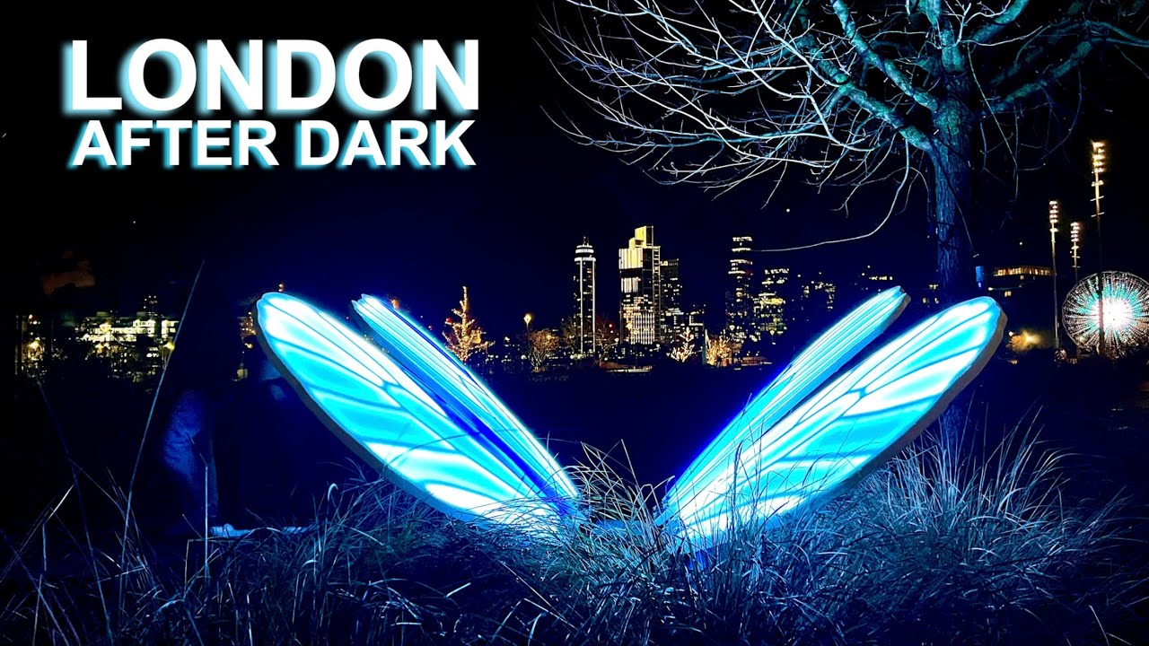 London Night Walk | Amazing Light Festival 2024 | Battersea Power Station [ 4K HDR ]