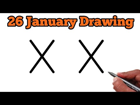 26 January Drawing Easy | Republic day drawing Tutorial | Letter Drawing