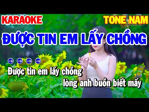 Karaoke Được Tin Em Lấy Chồng Tone Nam | Nhạc Sống Beat Hay | Karaoke Thanh Hải