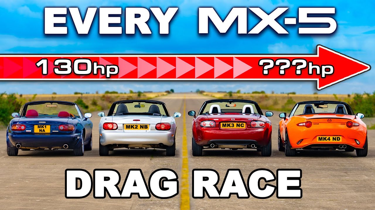 Mazda MX-5 Generations: DRAG RACE