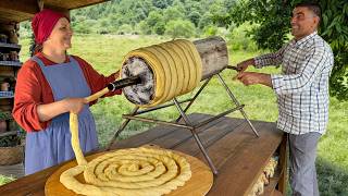 Making Really Crispy TRDELNIK with Cinnamon and Pistachios! Village Pastry