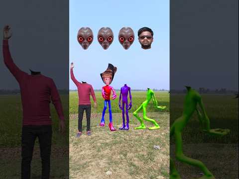 red blue, purple vs green alien and me - correct head matching new game magical video #funny #shorts