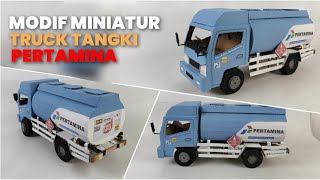MODIF MINIATUR TRUK CANTER BAK JADI TRUK TANGKI PERTAMINA