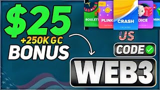 Stake US promo code - WEB3 for $25 SC + 250K GC Bonus 2025 on STAKE US