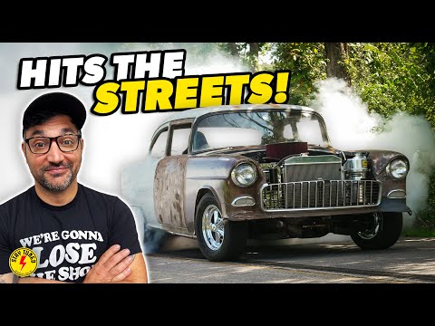 Swapping An 800+ Horsepower NASCAR V8 Into My 1955 Chevy Street Car! | PART 4 - First Street Drives!