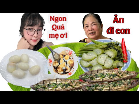 Bữa Cơm Chiều Cà Nâu Nướng Mỡ Hành , Hột Vịt Luộc Dầm Nước Tương Mà Hết Nồi Cơm Huỳnh Như Vlogs