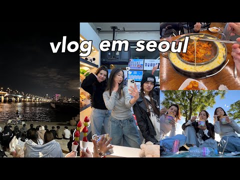 seoul vlog c/ amgs 🪼: han river+night vibes, decorando toploader, photobooth, mucha comida etc
