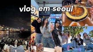 seoul vlog c/ amgs 🪼: han river+night vibes, decorando toploader, photobooth, mucha comida etc