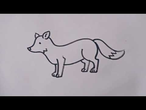 How to draw Fox drawing step by step / Fox drawing tutorial video for beginners